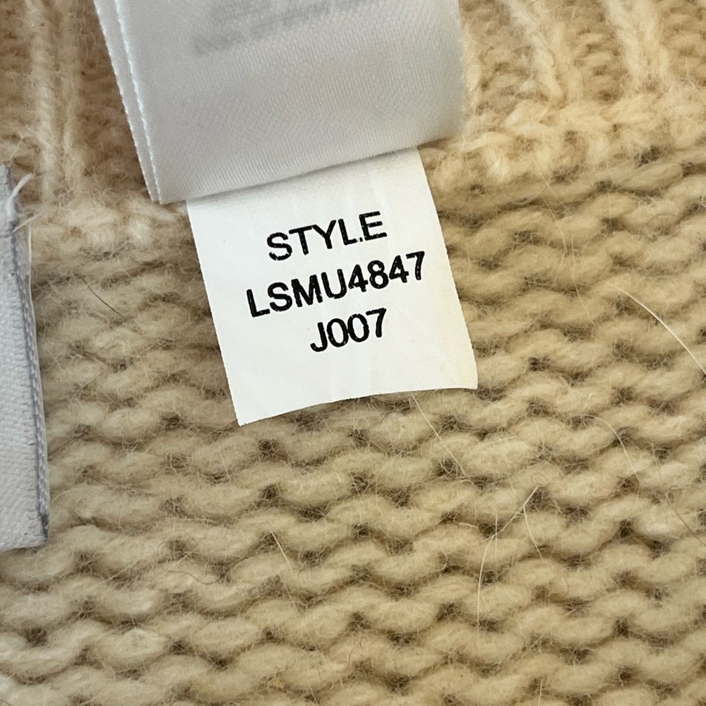 Liz Claiborne Vtg lambs wool blend tie waist sweater, Hudson Bay stripe design - Picture 14 of 16